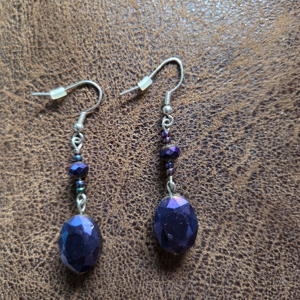Elegant Purple Dangle Earrings
